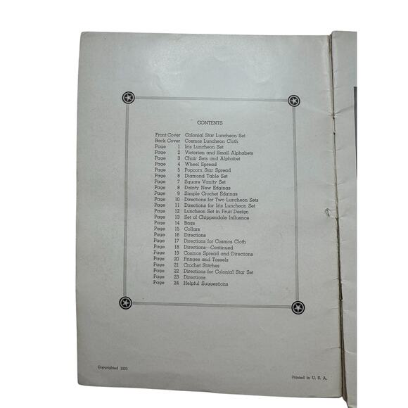 Vintage 1935 Star Book of Crochet Designs Pattern Pamphlet 20 Instructions - Picture 2 of 5